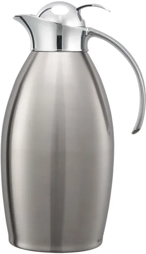 Vista 6 de Service Ideas Nicollet Carafe, Vacuum Insulated, 20oz, Push-button Lid NIC06BSPBBX in 0.6 Liter Black Onyx, Stainless Vacuum Insulated, Stainless