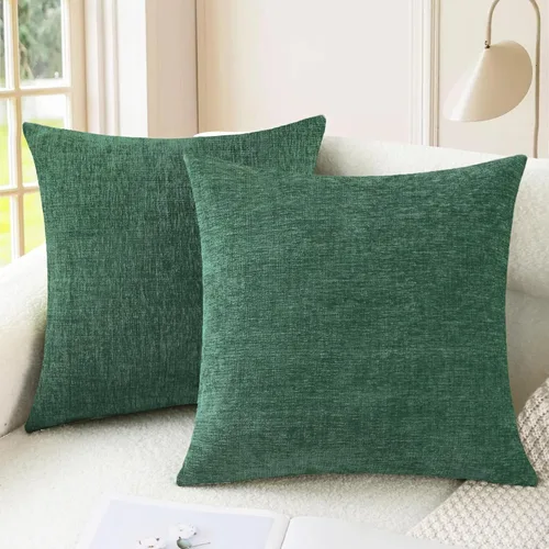 Vista 76 de CaliTime - Paquete de 2 fundas de almohada acogedoras para sofá, decoración del hogar, felpilla suave teñida sólida, 16 x 16 pulgadas, marrón Marrón