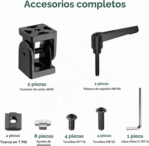 Vista 7 de 2PCS Conector de ángulo Conector Junta Conector 4040 Nut8 180° Rotación Negro