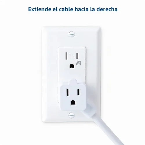 Vista 4 de Cable Matters Paquete de 2 cables de extensión cortos 13A 1625W de 2 salidas, 1 pie, color blanco