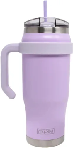 Vista 13 de MyBevi Outlander - Taza de viaje de acero inoxidable de alta calidad, para frío/calor, aislamiento de 3 capas, mango resistente, duradera y elegante