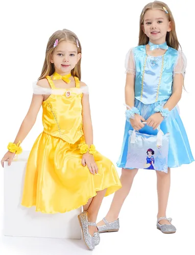 Vista 2 de Almce Princess Dress Up Clothes for Little Girls Birthday Gifts Trunk Set, 3-6 Year Old Toddler Girl Dresses Costume