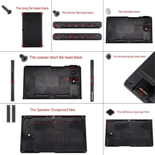 Vista 8 de eXtremeRate DIY Replacement Shell Buttons for Nintendo Switch, Back Plate for Switch Console, Housing with Full Set Buttons for Joycon Handheld