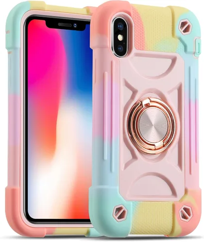 Vista 12 de MARKILL Compatible con iPhone Se3/iPhone Se2, Funda para iPhone 6/6S, Funda para iPhone 7/iPhone 8 de 4.7 Pulgadas con Soporte Anular, Funda