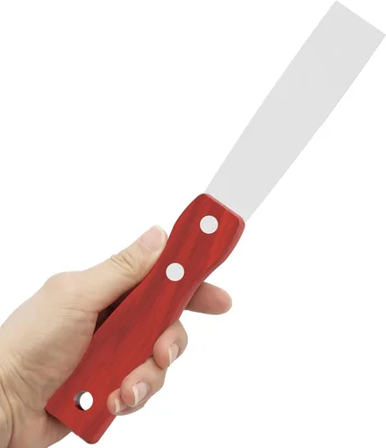 Vista 5 de Cuchillo de masilla, herramienta raspadora de acero inoxidable de 1 pulgada, cuchillos de metal con mango de madera para paneles de yeso