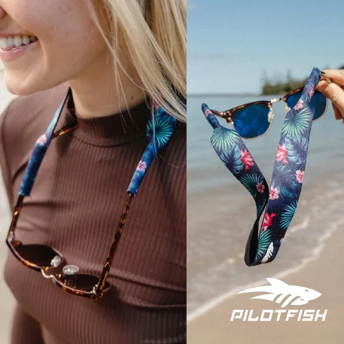 Vista 4 de Pilotfish Sujetador de neopreno para anteojos de sol, correa para lentes - Premium, ligero, tamaño perfecto para hombres y mujeres