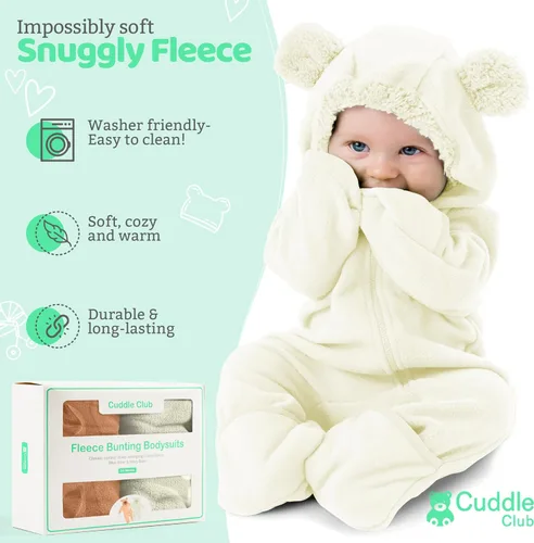 Vista 123 de Enterizo de vellón para bebé, rómper de una sola pieza con capucha para niños, ropa para exteriores, chaqueta infantil