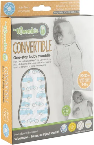 Vista 5 de Saco de bebé Woombie, convertible, fácil de usar, opción natural de abrazo, elástico, abrazable, tela transpirable