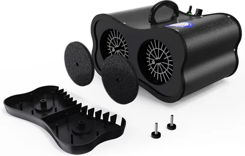 Vista 6 de Flying Pig - Secador de aseo para perros de alto rendimiento con doble motor (negro)