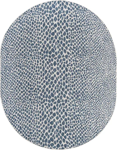 Vista 72 de Unique Loom Outdoor Collection Alfombra de área - Ciudad del Cabo (2' 2' x 3' 1' Rectángulo, Azul/Oliva)