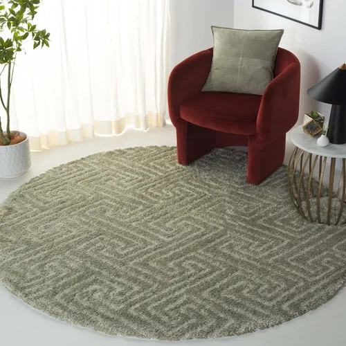 Vista 16 de SAFAVIEH Tahoe Shag Collection - Alfombra de pasillo, 2 x 9 pies, color beige, diseño geométrico, felpa de 1.2 pulgadas de grosor, ideal para zonas