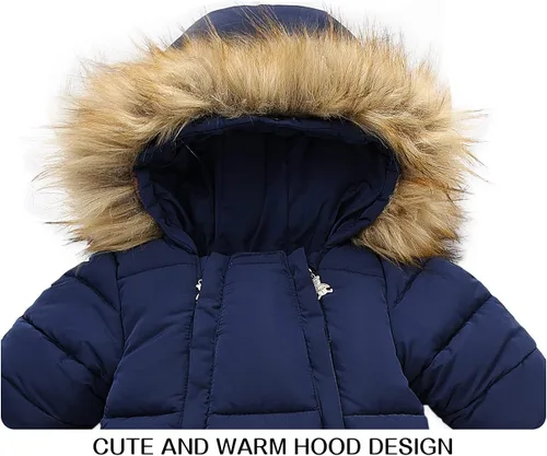 Vista 3 de Traje de nieve de invierno para bebé niña, chaqueta para niño, mono con capucha