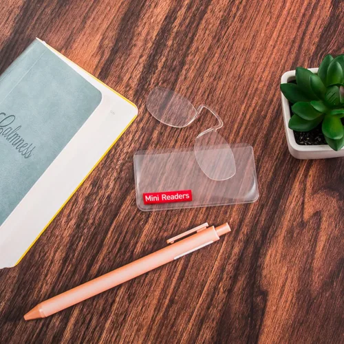Vista 7 de DXYXYO Gafas de lectura delgadas sin brazos para hombres y mujeres, mini lectores de nariz ligeros sin patas con clip, paquete de 3