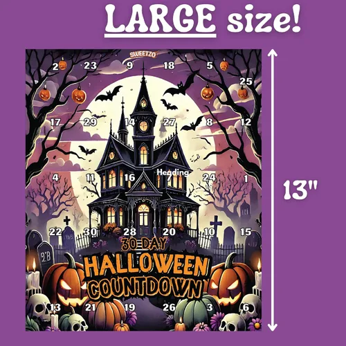 Vista 7 de Calendario de Adviento de dulces de Halloween, cuenta regresiva de 30 días