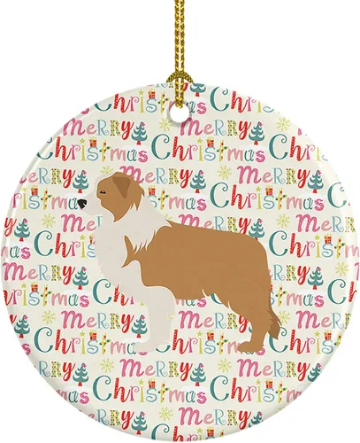 Vista 92 de Caroline's Treasures Affenpinscher - Adorno de cerámica con texto en inglés "Merry Christmas", multicolor para colgar en el árbol de Navidad