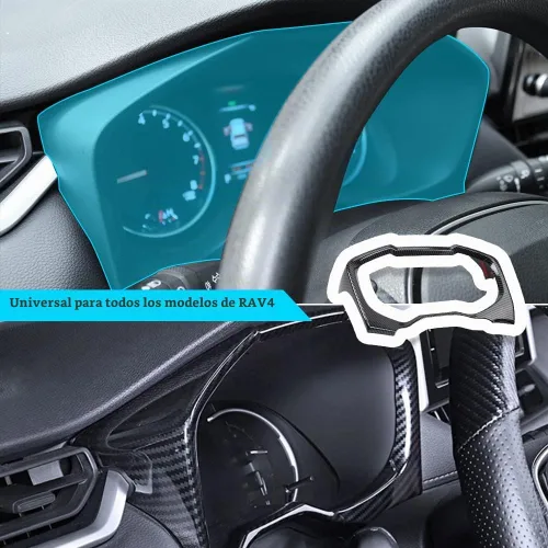 Vista 5 de para RAV4 Accesorios Cubierta Decorativa de Consola de Carbono Fibra Compatible con Toyota RAV4 2023 2022 2019 2020 2021 Panel de Consola