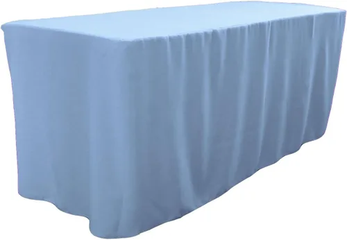 Vista 18 de LA Linen Mantel ajustable de popelina de poliéster, 96.2 in de largo x 30.0 in de ancho x 76.2