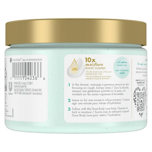 Vista 2 de Dove Body Love Body Polish Exfoliate Away 3 unidades para piel áspera y llena de baches con AHAs para una piel suave y sedosa, 12 onzas