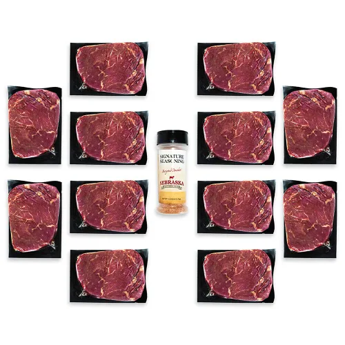 Vista 6 de Nebraska Star Beef Prestige Steaks - 12 paquetes con condimento exclusivo (filet mignon de 12 a 5 onzas)