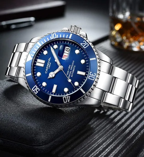 Vista 6 de PASOY Reloj automático para hombre, luminoso, Tourbillon, mecánico, con bisel giratorio, cristal de zafiro, impermeable, acero inoxidable, relojes