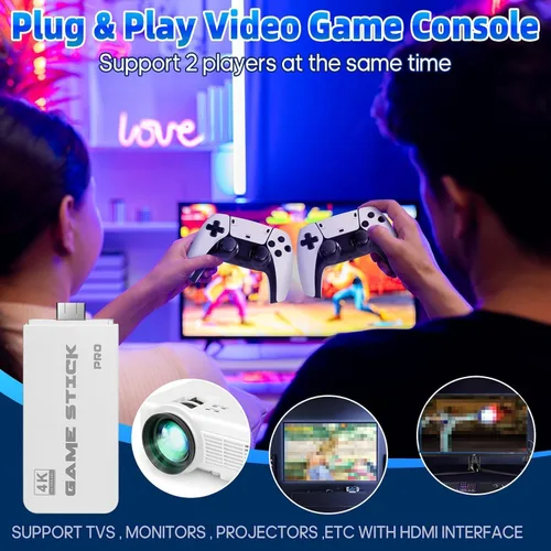 Vista 3 de Retro Gaming Console with 20000+ Classic Games - Dual Controllers, Plug & Play, 2 Players, HDMI Output, Family Entertainment System (63G)