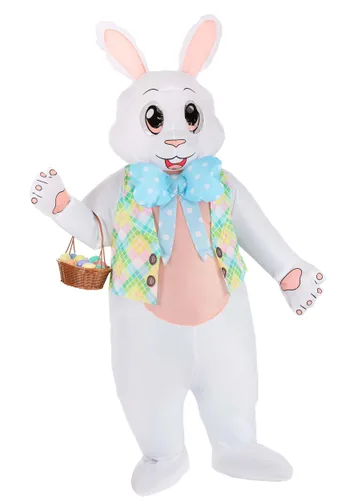 Vista 5 de Disfraz Inflable de Conejo de Pascua para Adultos Multicolor