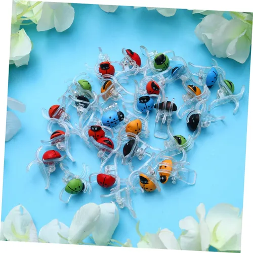 Vista 7 de YARNOW 60 piezas de 6 clips de soporte de orquídea para decoración floral, clips en forma de mariquita, clips fijos para jardinería, clips fijos