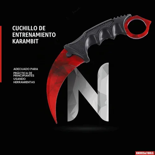 Vista 6 de TOPOINT - Paquete de 2 cuchillos Karambit sin filo de corte sin filo con funda para principiantes (negro y rojo)