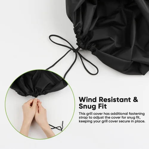 Vista 3 de iCOVER - Funda para parrilla, resistente al agua, para barbacoa Ninja Woodfire al aire libre, serie OG700, protección de barbacoa con cordón