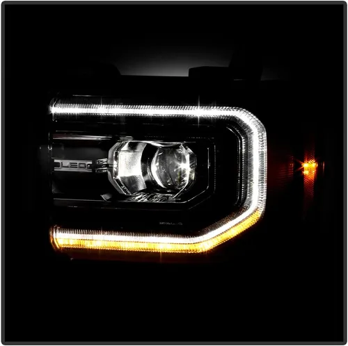 Vista 6 de ACANII - Para 2016 2017 2018 GMC Sierra 1500 Full LED Modelo Proyector Faros Faros Repacement Par Set Izquierdo+Derecho