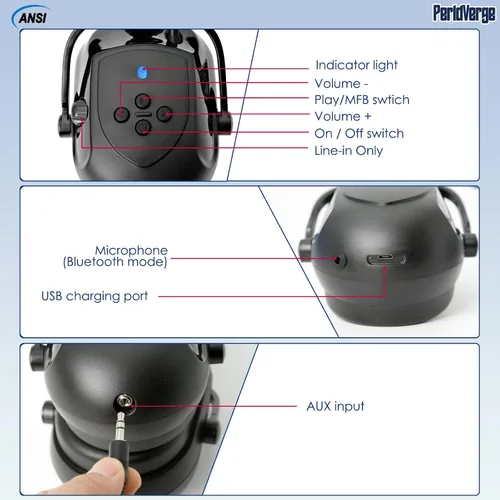 Vista 8 de Orejeras para casco duro, orejeras para reducción de ruido para accesorios de casco duro, protección auditiva de construcción para adultos