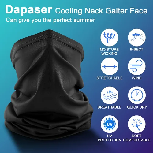 Vista 3 de Dapaser Paquete de 6 polaina de cuello refrescante para hombres y mujeres transpirable protección UV multifuncional reutilizable