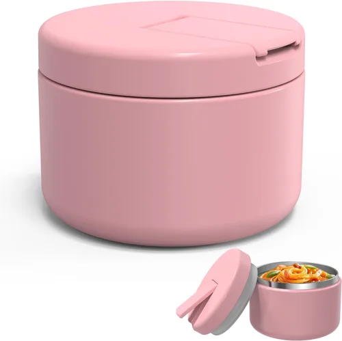 Vista 26 de LOHASOK Termo de sopa infantil de 12 onzas para comida caliente, tarro de comida aislado al vacío con tapa de hebilla, de acero inoxidable, boca