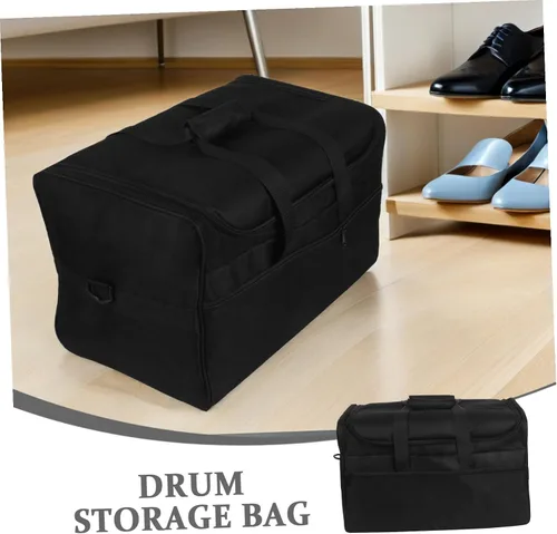 Vista 6 de Bolsa de tambor resistente con diseño simple de cremallera, bolsa de tambor de tela Oxford para cajón y accesorios, conveniente estuche
