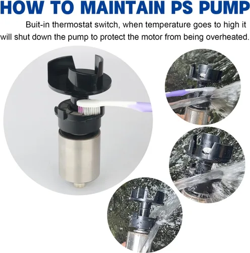 Vista 6 de WaterRebirth PS-1700 Bomba de agua sumergible de alto flujo, para estanques, fuentes de agua y acuarios, 1700 gph-120 W, con certificación UL