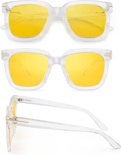Vista 2 de Wzerry Gafas de sol polarizadas para mujer gafas de sol clásicas retro con marco cuadrado protección UV400