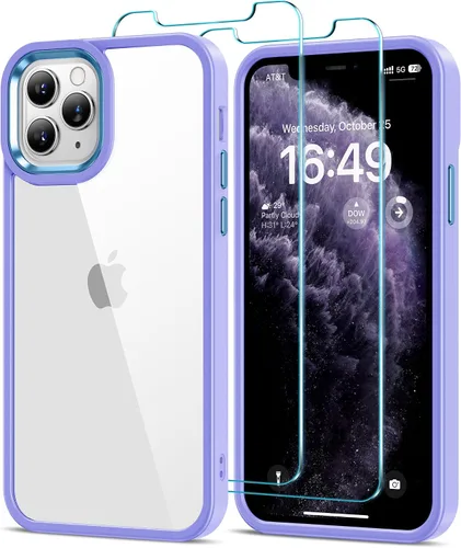 Vista 38 de HOOMIL Funda para iPhone 11 con 2 protectores de pantalla de vidrio templado, no amarillea, protección contra caídas, arañazos, transparente, parte