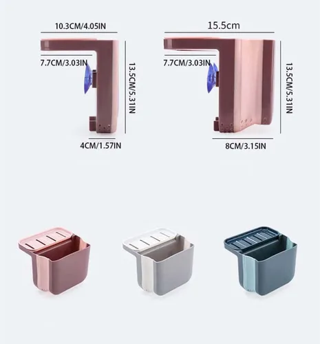 Vista 8 de Alkyne Cubo de basura de separación seca y húmeda para fregadero, papelera debajo del fregadero, papelera de cocina, cesta de drenaje telescópica