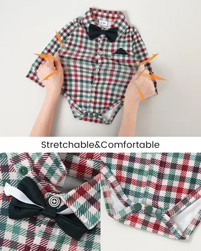 Vista 5 de SANMIO Ropa de bebé niño 0-18M Traje de bebé niños 4 unids Ropa de vestido de bebé Conjunto de esmoquin para bebés