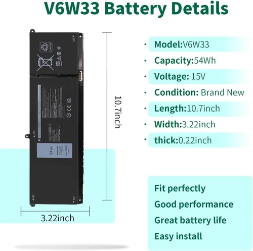 Vista 2 de DMKAOLLK V6W33 - Batería de repuesto para Dell Inspiron 15 3511 3520 3515 3510 5510 5515 5518 5310 5635 5625 5630 Latitude 3320 3330 3420 3520 Vost®