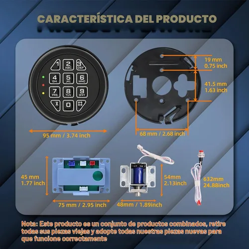 Vista 4 de Teclado electrónico del reemplazo de la cerradura segura del arma con la cerradura del solenoide - negro Gun Safe Lock with Programmable