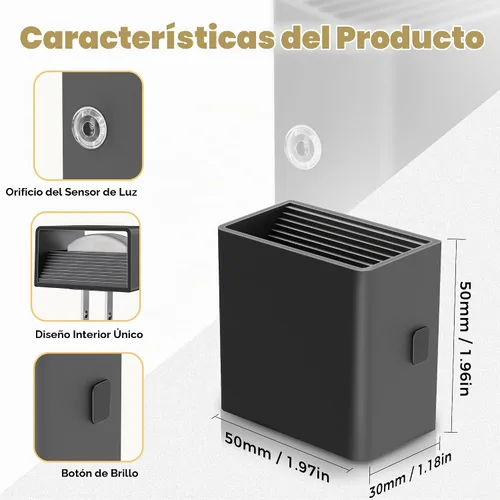 Vista 5 de DORESshop Luces nocturnas que se enchufan a la pared, [paquete de 2] luz Cubierta negra
