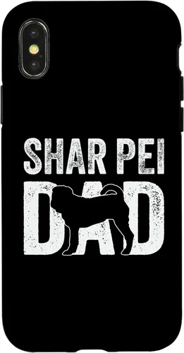 Vista 4 de iPhone 15 Retro Shar Pei Dad Papa Father's Day Sharpei Silhouette Case