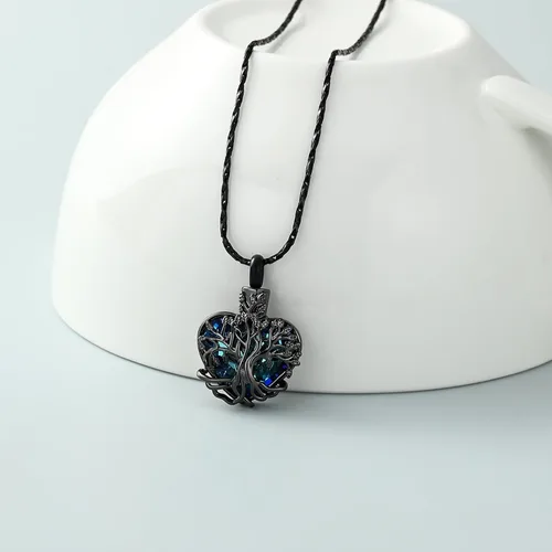 Vista 53 de Imrsanl Collar de urna de árbol de la vida con forma de corazón, joyería de cremación para hombres y mujeres, recuerdo, joyería conmemorativa