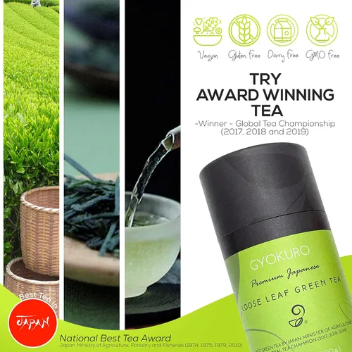 Vista 5 de Tés Gyokuro y Nozomi y tetera japonesa Tokoname de Japanese Green Tea Co - Surtido de té verde japonés de 3 piezas de alta calidad - Ideal