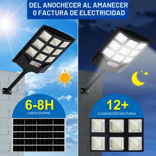 Vista 2 de FEIERYA Luces solares para exteriores, IP66, impermeables, con sensor de movimiento y control remoto, luz de seguridad de 6500 K del atardecer al