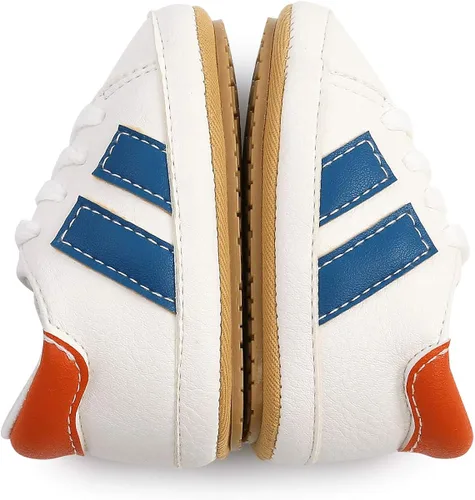 Vista 5 de SENIURIS Zapatos para bebés niños y niñas, suela de goma antideslizante, de piel sintética, zapatos para primeros pasos, zapatos de cuna para recién