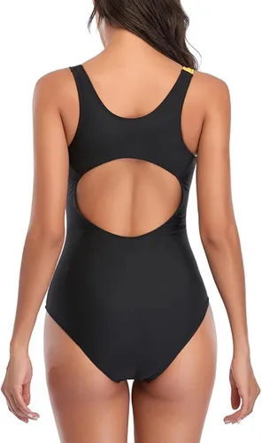 Vista 6 de NWZLC Traje de baño deportivo de una pieza con espalda cruzada para mujer
