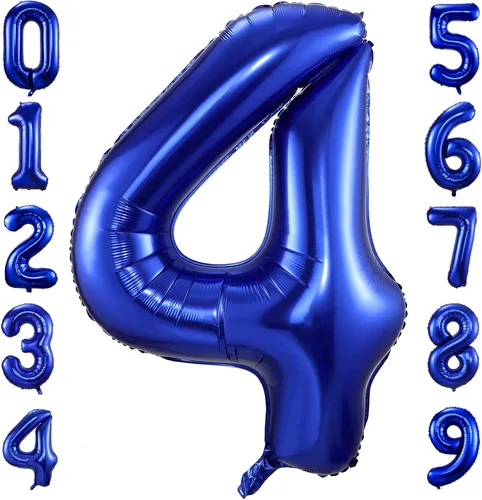 Vista 21 de Globos de número 0 azul marino, 40 pulgadas, globos de cumpleaños grandes de papel aluminio brillante azul oscuro, globos digitales de número