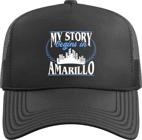Vista 2 de Born in Amarillo Trucker Hat with Adjustable Mesh Back